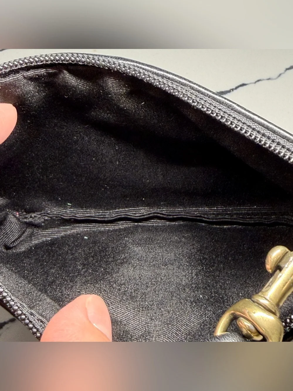 Coach Black Leather Wristlet with Brass Eyelet Lace Detail - Picture 9 of 16